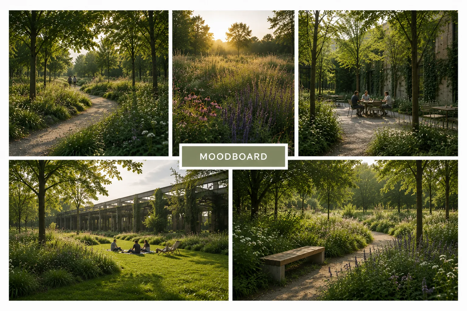 Moodboard voor het woonbuurtje De Melkerij in Haacht - Studio Buiten