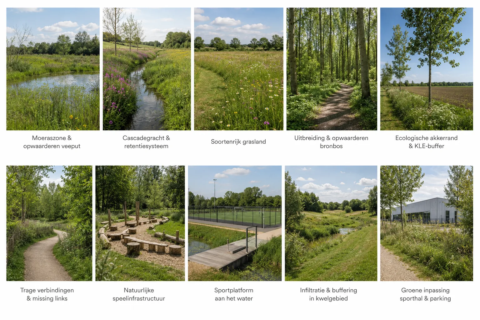 Sporthal Opwijk — moodboard beplanting en materialen 1