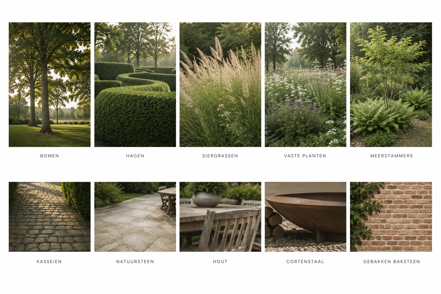 Roosten Pulderbos — moodboard beplanting en materialen 2