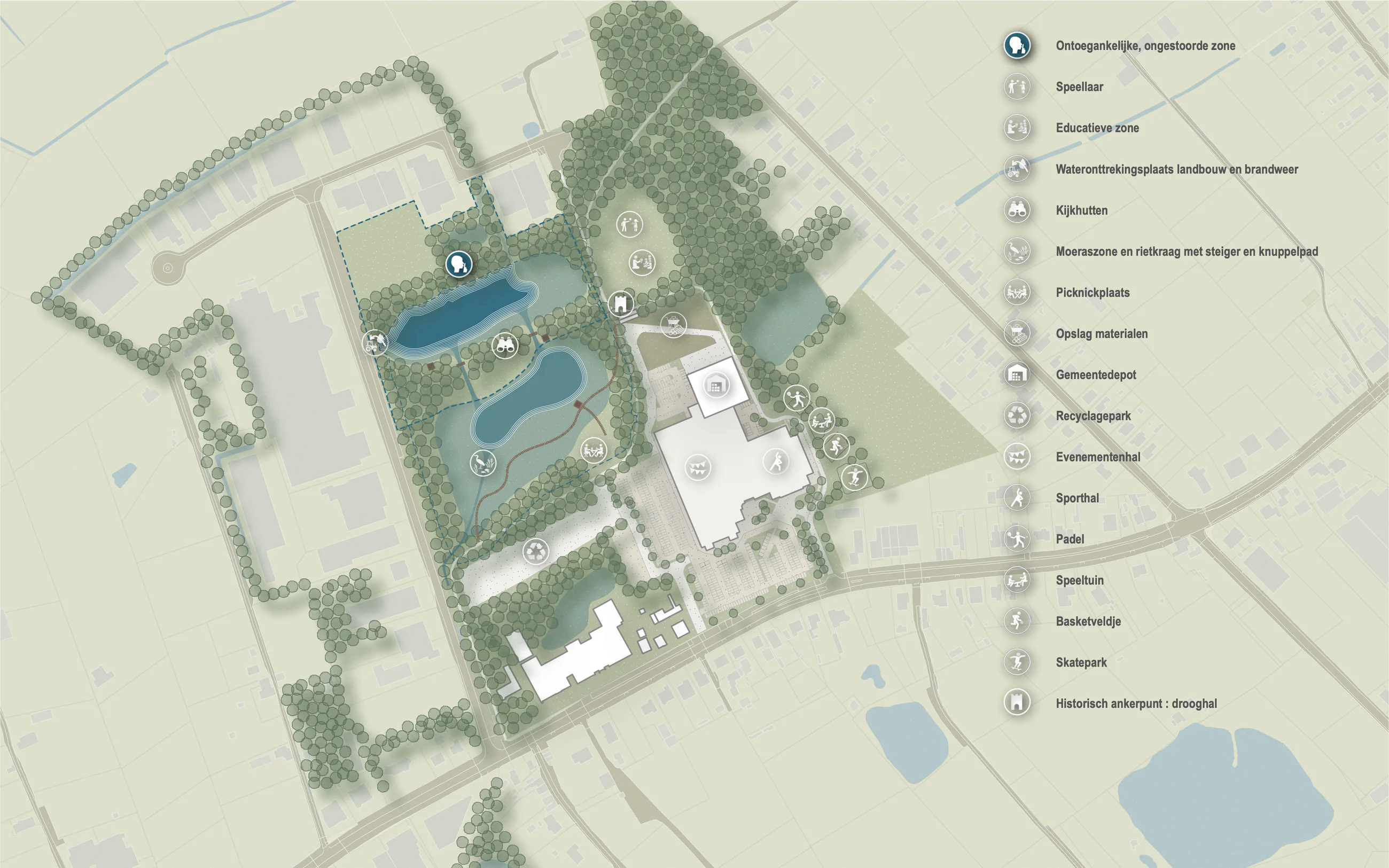 Ontwerpplan van natuurgebied Klein Boom in Putte - Studio Buiten