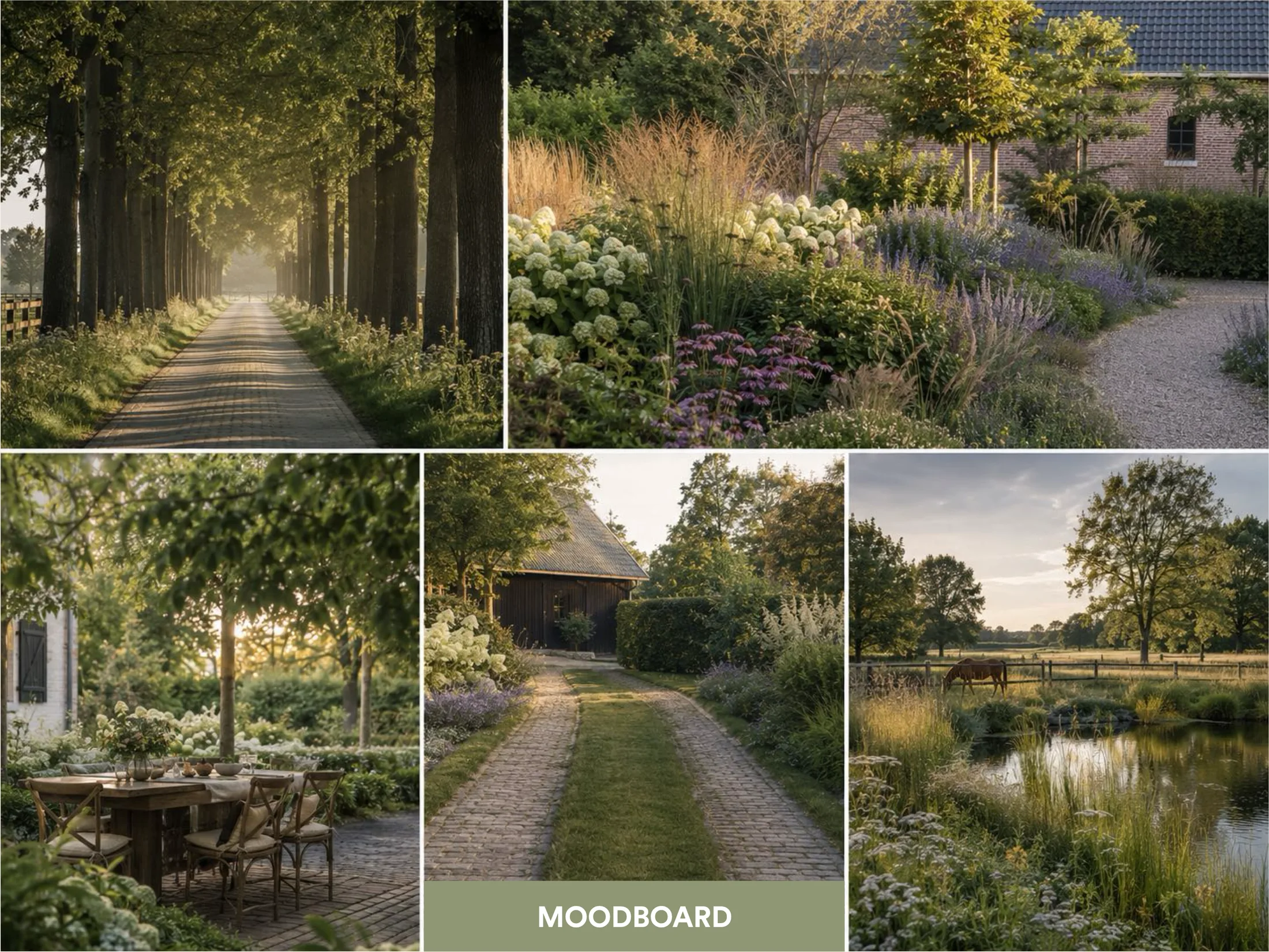 Hofeinde Zandhoven — moodboard beplanting en materialen 2